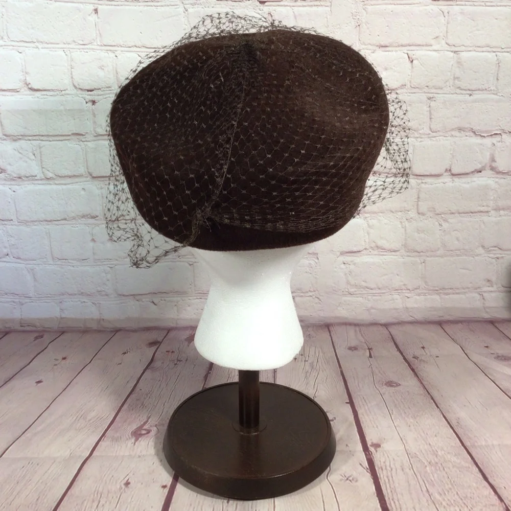 Vintage Peachbloom Velour Brown Hat - Picture 4 of 9
